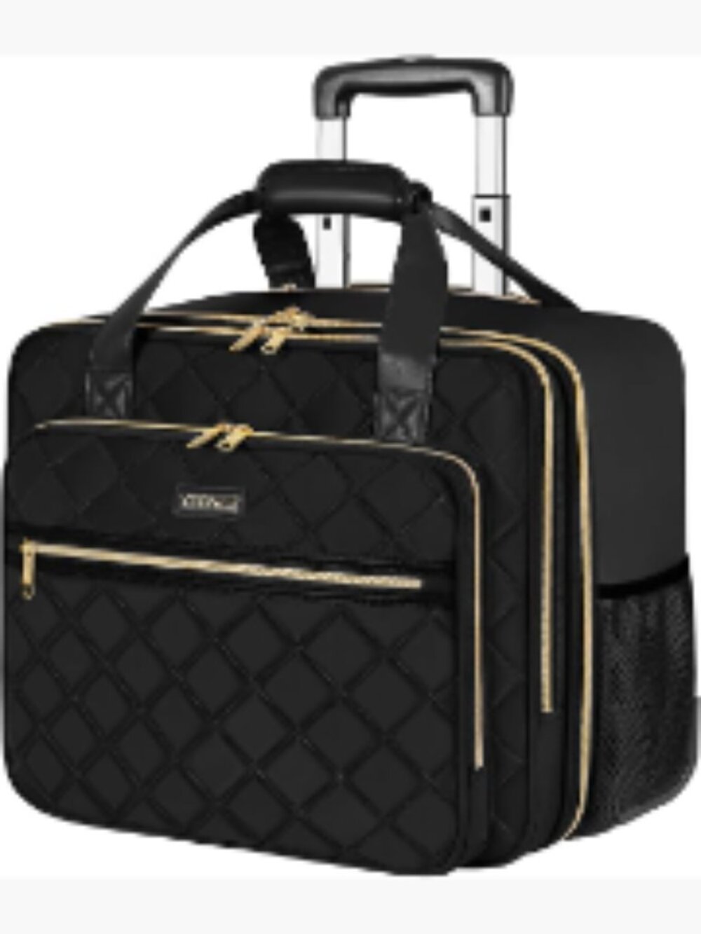 Ytonet Rolling Laptop Bag Women 17.3 Inch Wheeled Briefcase, Black,